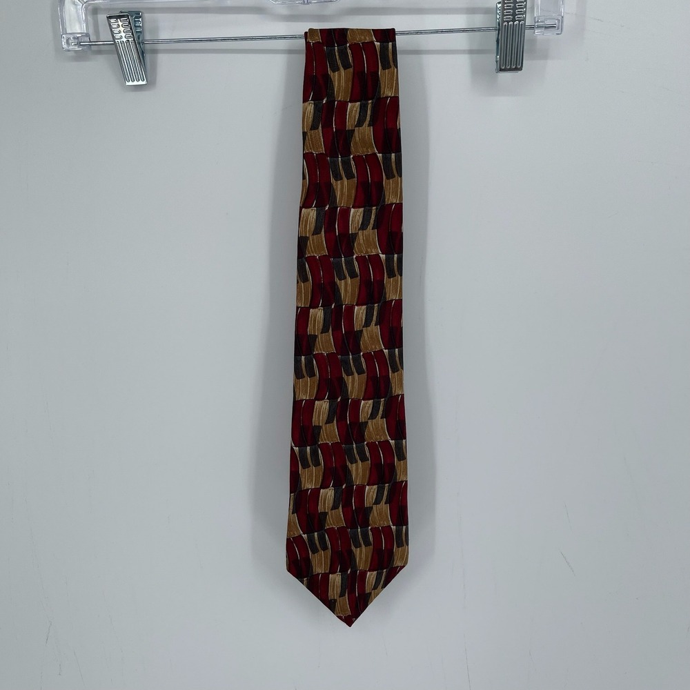Countess Mara Men's Multicolor Geometric Abstract Formal Silk Necktie One Size